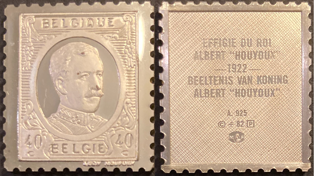 De Houyoux-postzegels: drie illustraties van de filatelistische reeks en een Houyoux-postkaart.